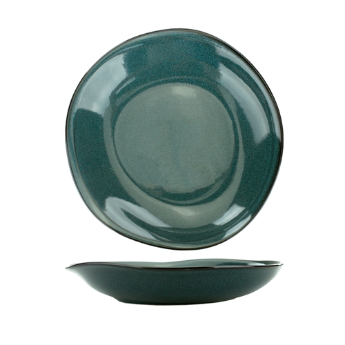 International Tableware, Inc LU-3-MI Luna 20 oz. Midnight Blue Stoneware Pasta/Rim Bowl - 1 Doz
