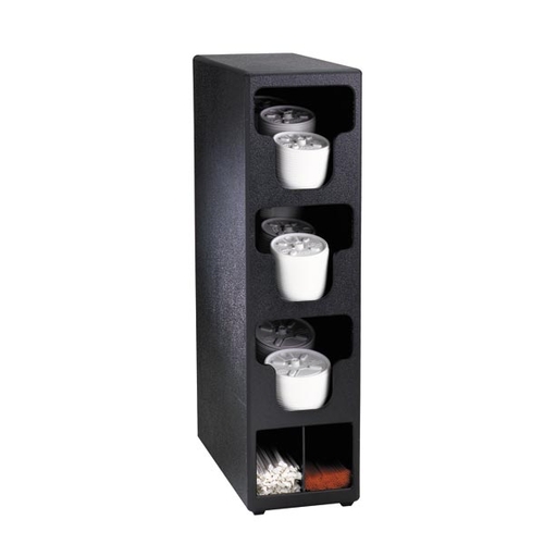 Dispense-Rite TLO-3BT 3 Section Polystyrene Countertop Lid & Straw Organizer