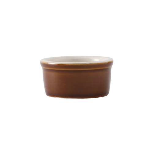 Tuxton China Inc B1X-025 DuraTux 2-1/2 oz. Caramel/Eggshell Round Ramekin - 4 Doz