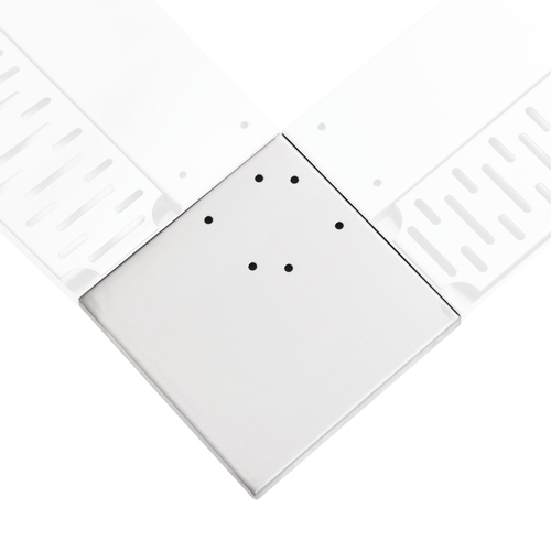 John Boos UBDR-90-OC-X 8" Deep 90° Angle Outside Corner Filler Bar Drink Rail