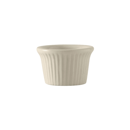 Tuxton China Inc BEX-0152 DuraTux 1.5 oz Amer White/Eggshell Fluted Ramekin - 4 Doz
