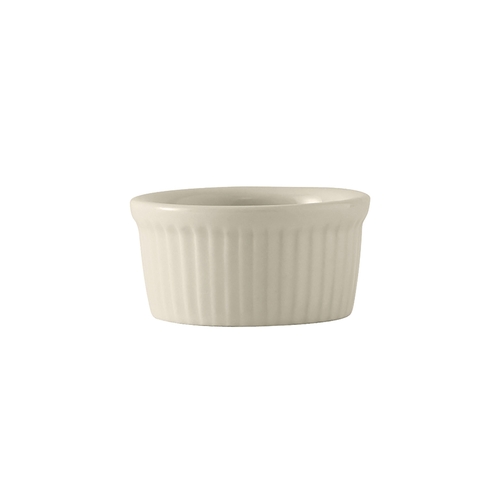 Tuxton China Inc BEX-0252 DuraTux 2-1/2 oz. Amer White/Eggshell Fluted Ramekin - 4 Doz