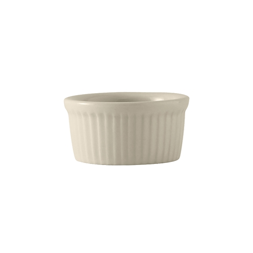 Tuxton China Inc BEX-0452 DuraTux 4-1/2 oz. Amer White/Eggshell Fluted Ramekin - 4 Doz
