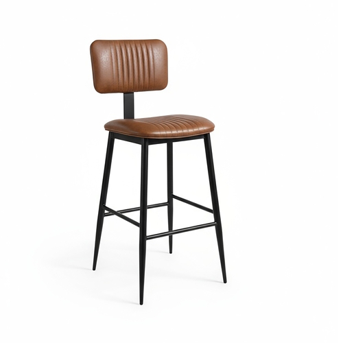 H&D Commercial Seating 6276B Heavy Duty Metal Barstool w/ Padded Back & Seat