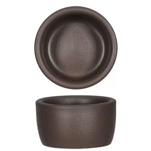 Tuxton China Inc VNX-0203 Zion 2 oz Matte Brown Porcelain Ramekin/Cheese Pipken - 4 Dz