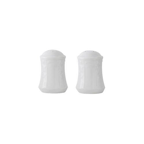 Tuxton China Inc CHL-030 Chicago 3" Porcelain White Salt & Pepper Shaker Set