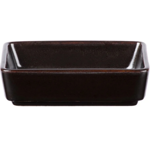Tuxton China Inc GZL-751 TuxTrendz 3 oz. Lava Ceramic Rectangular Sauce Dish - 2 Doz