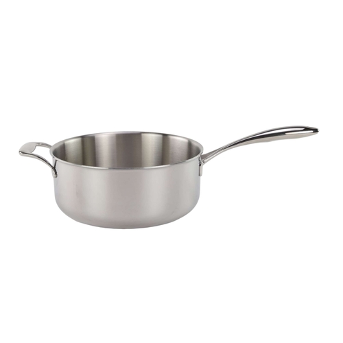 Tuxton China Inc WTSH-1921 TUXCLAD 6 qt. Tri-Ply Multiclad Sauce Pan with Helper Handle