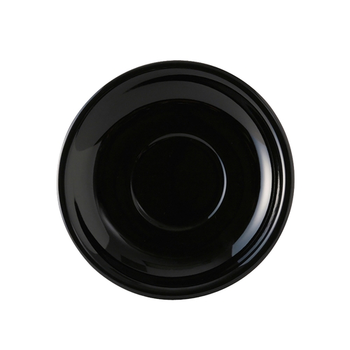 Tuxton China Inc BBE-066 DuraTux 6-3/4" Diameter Black Ceramic Cappuccino Saucer 