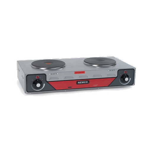 Nemco 6310-2-240 24" Horizontal Countertop Double Burner Hotplate - 240v
