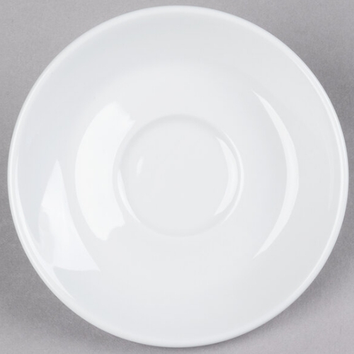 Tuxton China Inc BPE-0451 DuraTux 4-5/8" Diameter Porcelain White Cappuccino Saucer 