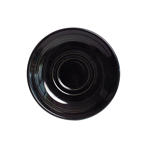 Tuxton China Inc CBE-060 Concentrix 6" Diameter Black Cappuccino Saucer - 2 Doz