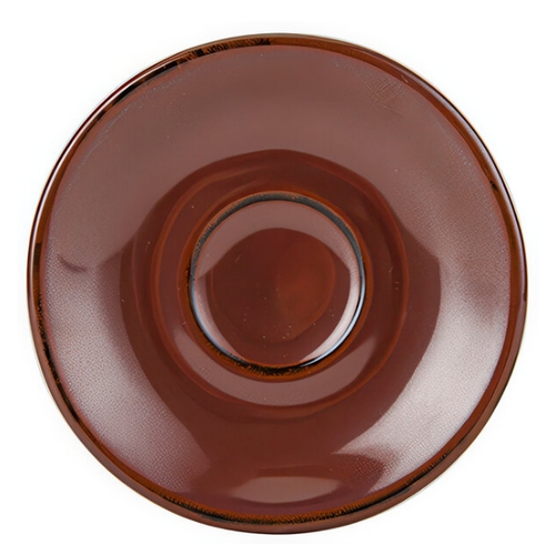 Tuxton China Inc GAR-086 Artisan 5" Diameter Red Rock Ceramic Espresso Saucer - 2 Doz