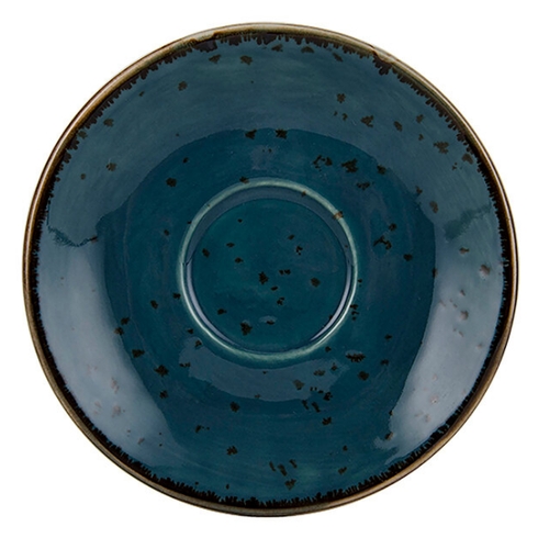 Tuxton China Inc GGE-086 Artisan Geode 5" Dia. Azure Porcelain Espresso Saucer - 2 Dz