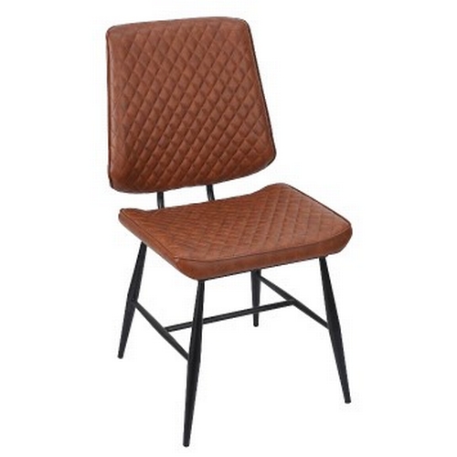 H&D Commercial Seating 6283 Metal Chair w/ Whiskey Vinyl Back & Seat