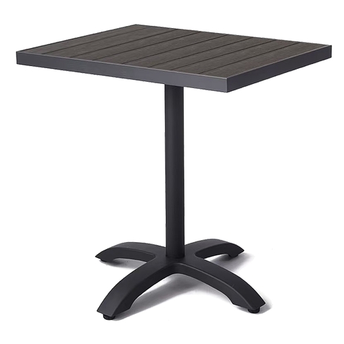 H&D Commercial Seating APTB30S 30" x 30" Aluminum Patio Table w/ Barn Wood Imitation Top
