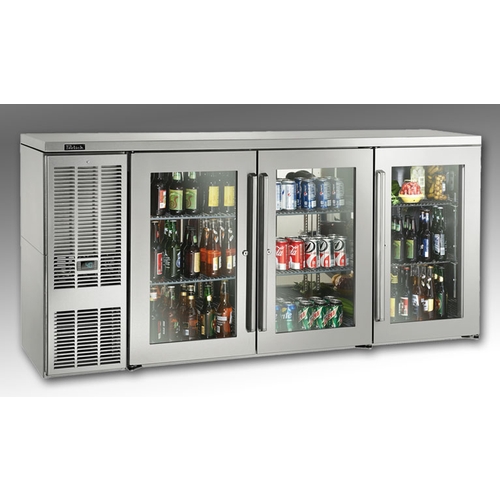 Perlick BBSN72 72"W 20.6 cu ft Three-Section Refrigerated Back Bar Cabinet