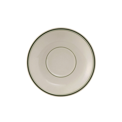 Tuxton China Inc TGB-036 Green Bay 5" Dia. Amer White w/ Green Band Demitasse Saucer 
