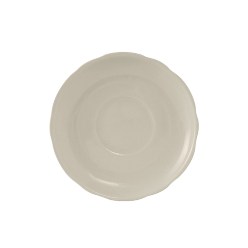 Tuxton China Inc TSC-002 Shell 5-1/2" Dia. Amer White/Eggshell Ceramic Saucer - 3 Doz
