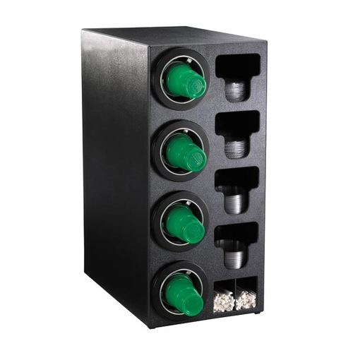 Dispense-Rite CTC-C-4BT Black Polystyrene 13"x 23" Adjustable Cup Dispensing Cabinet