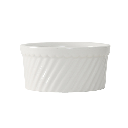 Tuxton China Inc BEX-1204 DuraTux 12 oz. Amer White/Eggshell Ceramic Souffle - 2 Doz