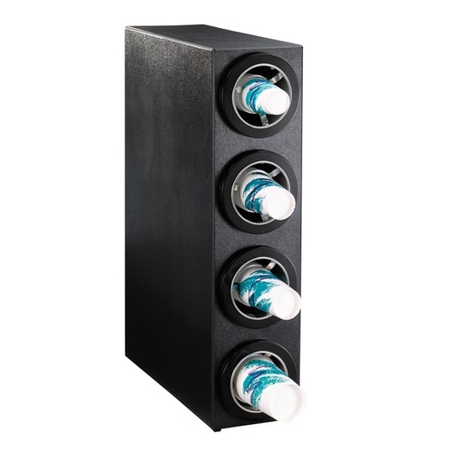 Dispense-Rite CTC-S-4BT Black Polystyrene 8" x 23" Cup Dispensing Cabinet