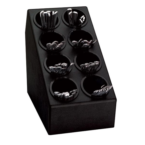 Dispense-Rite CTSH-8BT Black Polystyrene 8-Compartment Flatware Organizer