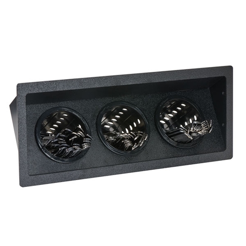 Dispense-Rite FMSH-3BT Black Polystyrene 17.63"x8.75" 3-Section Condiment Organizer