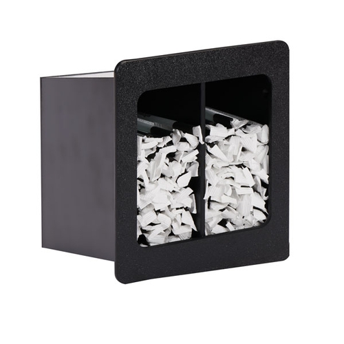 Dispense-Rite FMVS-2SBT Black Polystyrene 6.5"x 9.5" 2-Section Built-In Straw Holder
