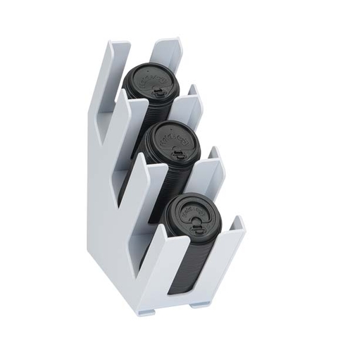 Dispense-Rite LID-3WT White Polystyrene 3-Section Slim Cup & Lid Organizer