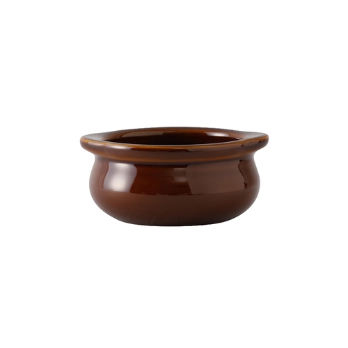 Tuxton China Inc BAS-1003 DuraTux 10 oz. Caramel Ceramic Onion Soup Crock - 1 Doz