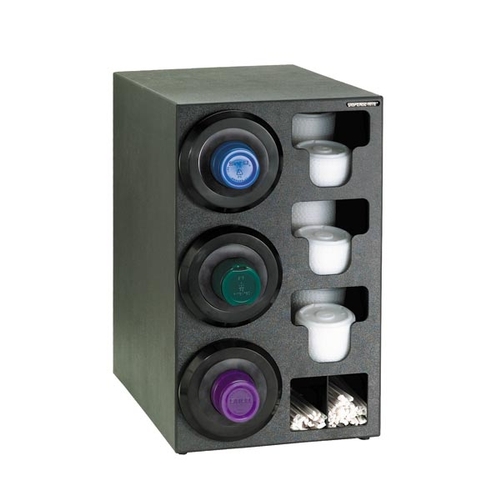 Dispense-Rite SLR-C-3LBT Black Polystyrene 13" x 23" Cup Dispensing Cabinet