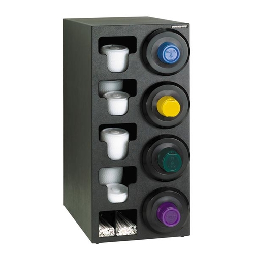 Dispense-Rite SLR-C-4RBT Black Polystyrene 13" x 23" Cup Dispensing Cabinet