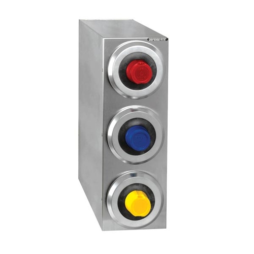 Dispense-Rite SLR-R-3SS Stainless Steel 8.13" x 23" 3-Section Cup Dispensing Cabinet