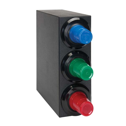 Dispense-Rite SLR-S1-3BT Black Polystyrene 6.75" x 18.25" Cup Dispensing Cabinet