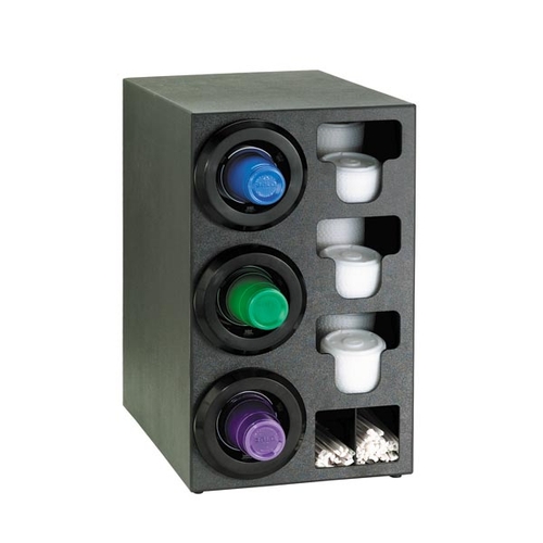 Dispense-Rite STL-C-3LBT Black Polystyrene 13"x 23" Adjustable Cup Dispensing Cabinet