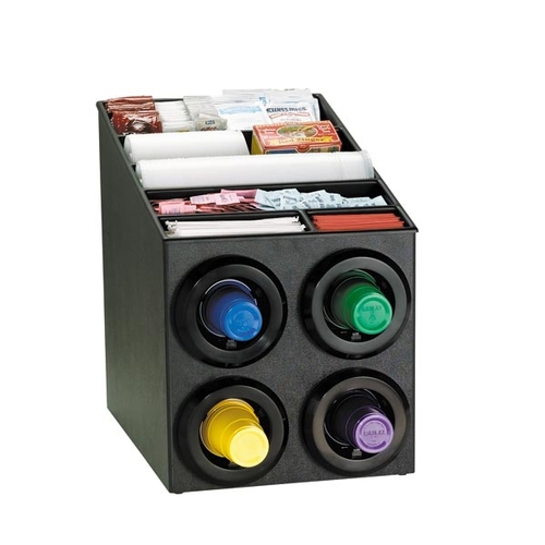 Dispense-Rite STL-SL-2X2BT Black Polystyrene 16.5"x23"Adjustable Cup Dispensing Cabinet