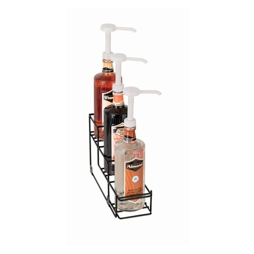 Dispense-Rite WR-BOTL-3 4.25" x 13.25" Black Welded Wire 3-Section Bottle Organizer