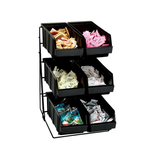 Dispense-Rite WR-COND-6 11.5" x 15.75" Black Welded Wire 6-Section Bottle Organizer