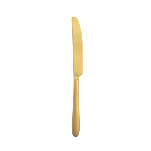 Oneida T017KPTF Mascagni 9.25" Stainless Steel Brush Gold Table Knife - 1 Dz