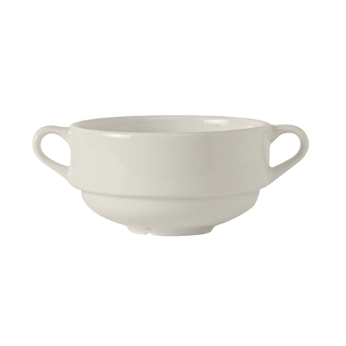 Tuxton China Inc AMU-044 Modena 10.5 oz Pearl White Ceramic Stackable Soup Cup - 2 Dz