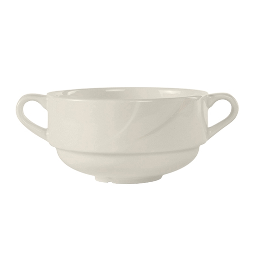 Tuxton China Inc ASU-044 San Marino 10-1/2 oz. Pearl White Stackable Soup Cup - 2 Doz