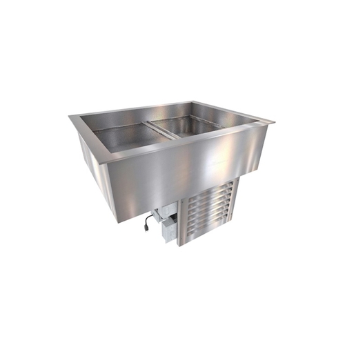 Duke Manufacturing CP2-SB-DC-D Refrigerated 2 Section Drop-In Cold Food Pan with Drain