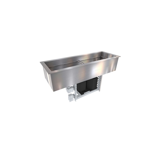 Duke Manufacturing CP2-SL-DC-D Refrigerated 2 Pan Drop-In Slimline Cold Food Pan with Drain