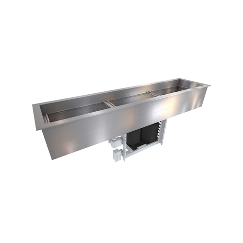Duke Manufacturing CP3-SL-DC-D Refrigerated 3 Pan Drop-In Slimline Cold Food Pan with Drain