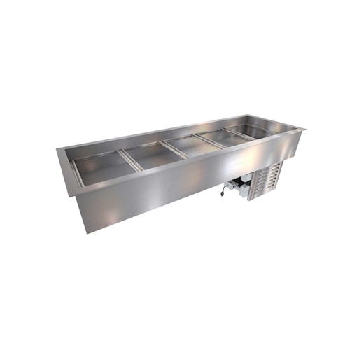 Duke Manufacturing CP5-SB-DC-D Refrigerated 5 Section Drop-In Cold Food Pan with Drain