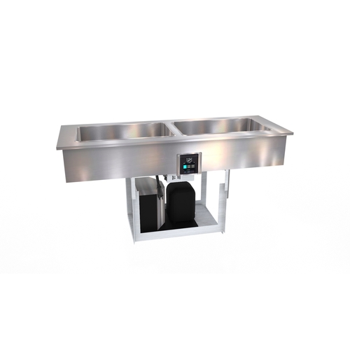 Duke Manufacturing FCP2-SL 2 Section Drop-In Slimline Flush Mt Cold Food Pan w/ Drain