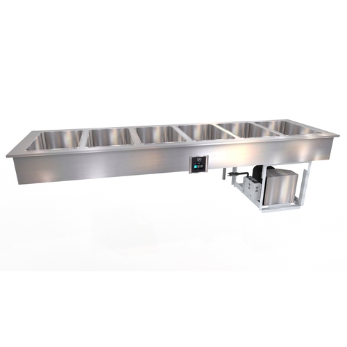Duke Manufacturing FCP6-SB 89" (6) Section Drop-In Flush Mount Cold Food Well