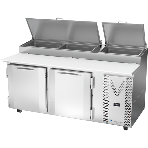 Victory Refrigeration VPP72HC 72" Two-Section Refrigerated Pizza Prep Table