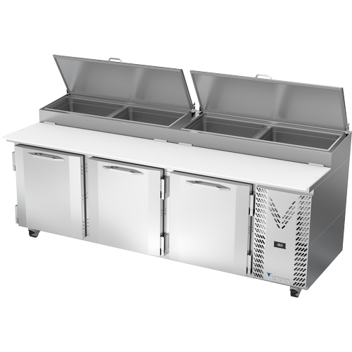 Victory Refrigeration VPP93HC 93" Three-Section Refrigerated Pizza Prep Table